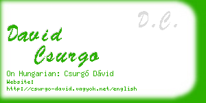david csurgo business card